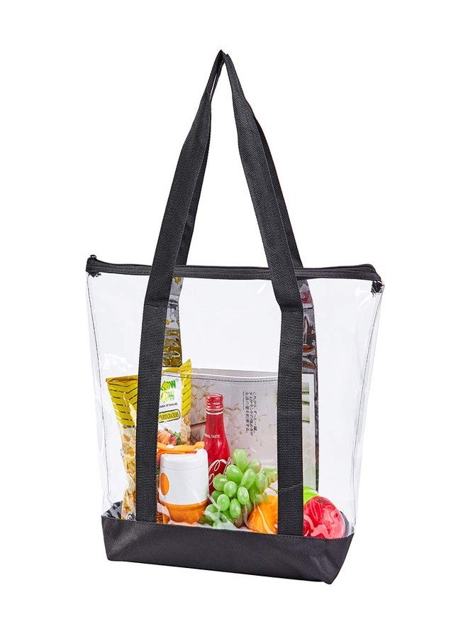 Clearworld Large Clear Tote Bag, Fashion PVC Shoulder Handbag for Women, Clear Stadium Bag for Security Travel,Shopping,Sports and Work-2 Pack - Image 4