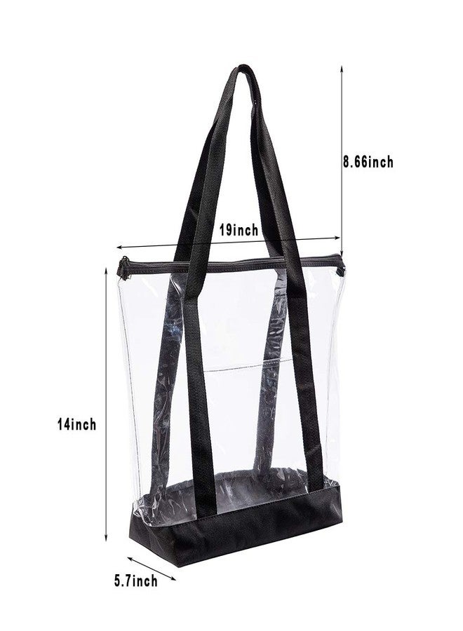 Clearworld Large Clear Tote Bag, Fashion PVC Shoulder Handbag for Women, Clear Stadium Bag for Security Travel,Shopping,Sports and Work-2 Pack - Image 5