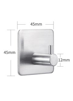 EZGOZ Stainless Steel Wall Hooks Waterproof Heavy Duty Adhesive Wall Hangers for Towel and Kitchen Bathroom Key Organization - 3Packs Silvery  - Image 3