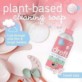 Dreft Bottle and Dish Soap | Made to Clean Baby Bottles, Sippy Cups, Pacifiers, Breast Pumps, & More | Gently Removes Milk Film & Odors | Plant Based, Fragrance Free Dish Soap | 3 Fl Oz (Pack of 2) - view 3