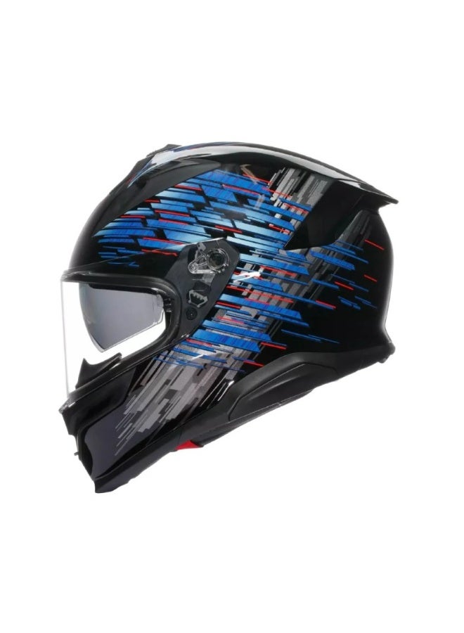 AGV K7 E2206 MPLK GENISYS MATT BLACK/BLUE/GREY HELMET - Image 2
