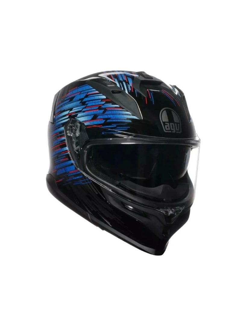 AGV K7 E2206 MPLK GENISYS MATT BLACK/BLUE/GREY HELMET - Image 1