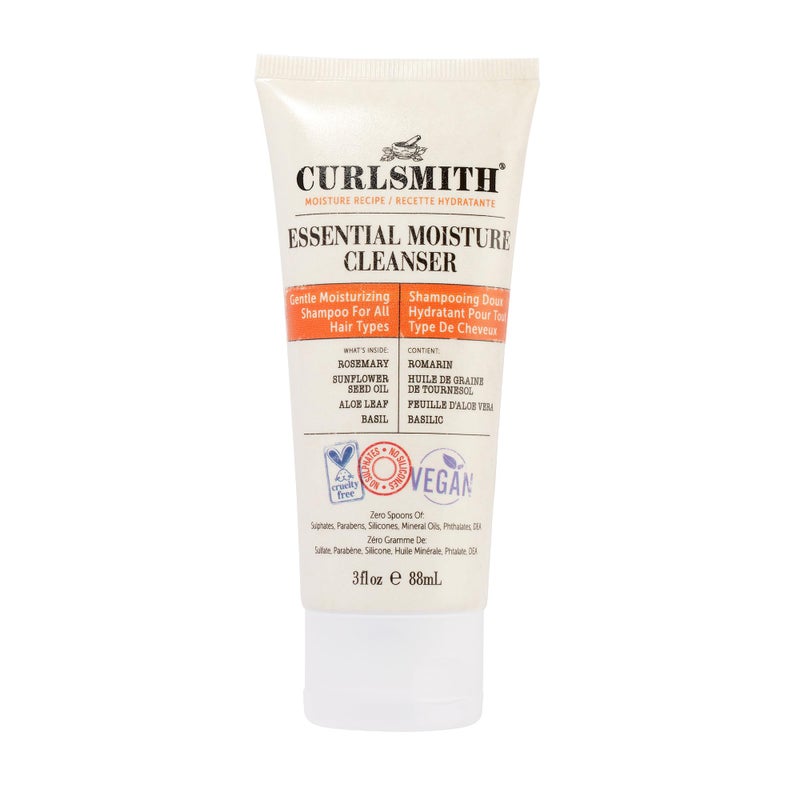 CURLSMITH CURLSMITH  Essential Moisture Cleanser Gentle Nourishing Shampoo for Wavy Curly and Coily Hair Vegan 88ml2oz Trial or Travel Size