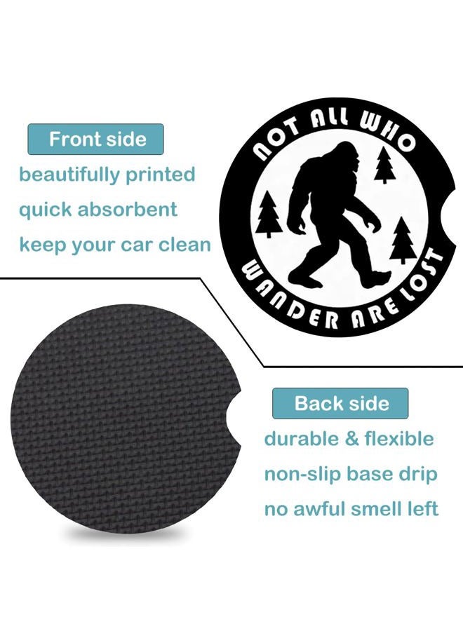 Ldntly Car Coasters for Cup Holders,2 Pack Bigfoot Car Cup Holder Coasters,2.75" Universal Size Anti Slip Rubber Mat,Automotive Cup Holder Decal Decor Big Foot Sasquatch Gifts for Men,Women,Dad,Grandpa - Image 3