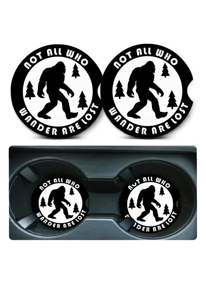 Ldntly Car Coasters for Cup Holders,2 Pack Bigfoot Car Cup Holder Coasters,2.75" Universal Size Anti Slip Rubber Mat,Automotive Cup Holder Decal Decor Big Foot Sasquatch Gifts for Men,Women,Dad,Grandpa - Image 1