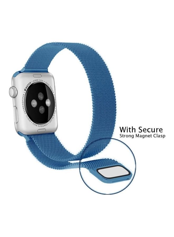 NIBEMINENT Replacement Watchband for Apple Watch Series 7/6/5/4/3/2/1/SE 38/40/41mm Porcelain Blue - Image 4