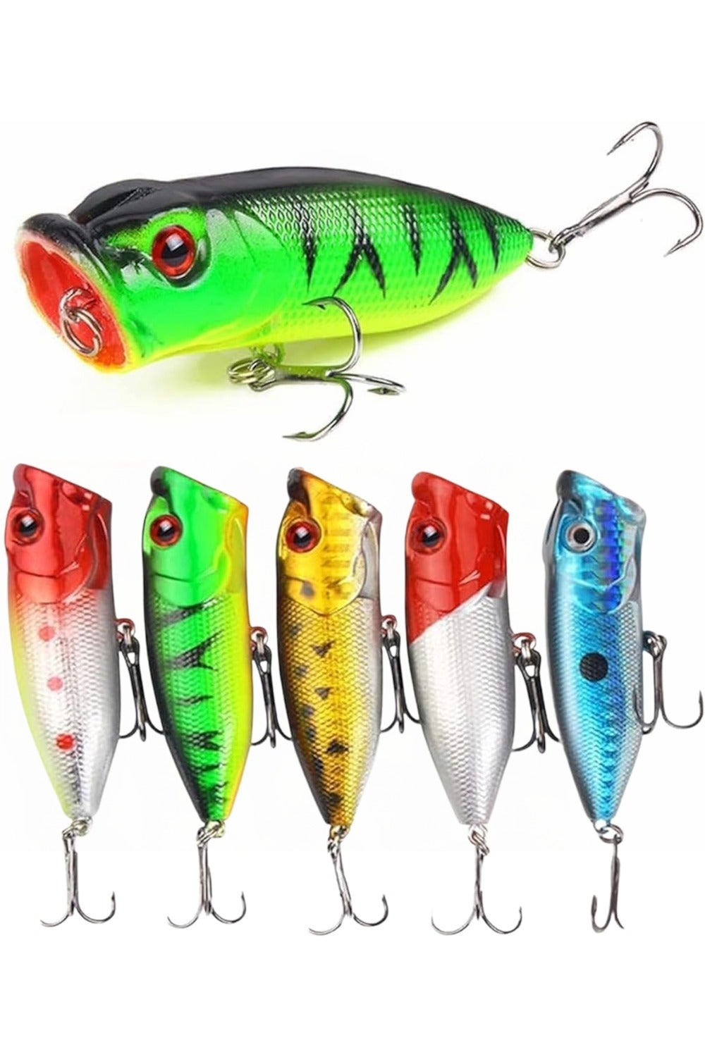 Fishing Lures, 5Pcs Crank Bait Set Minnow Lures, Life-Like Swimbait Fishing Bait Crankbait, Bass Lures for Freshwater and Saltwater Trout Bass Salmon Fishing