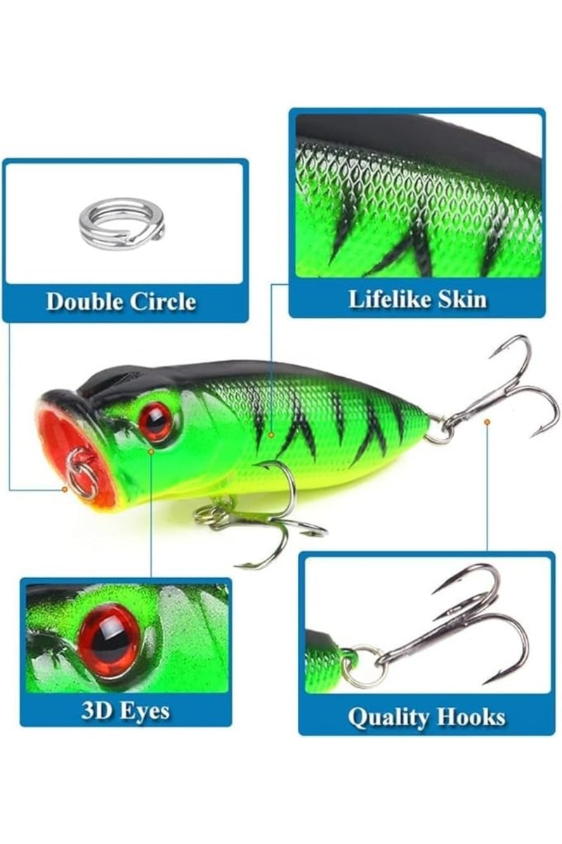 ZedForce Fishing Lures, 5Pcs Crank Bait Set Minnow Lures, Life-Like Swimbait Fishing Bait Crankbait, Bass Lures for Freshwater and Saltwater Trout Bass Salmon Fishing - Image 3