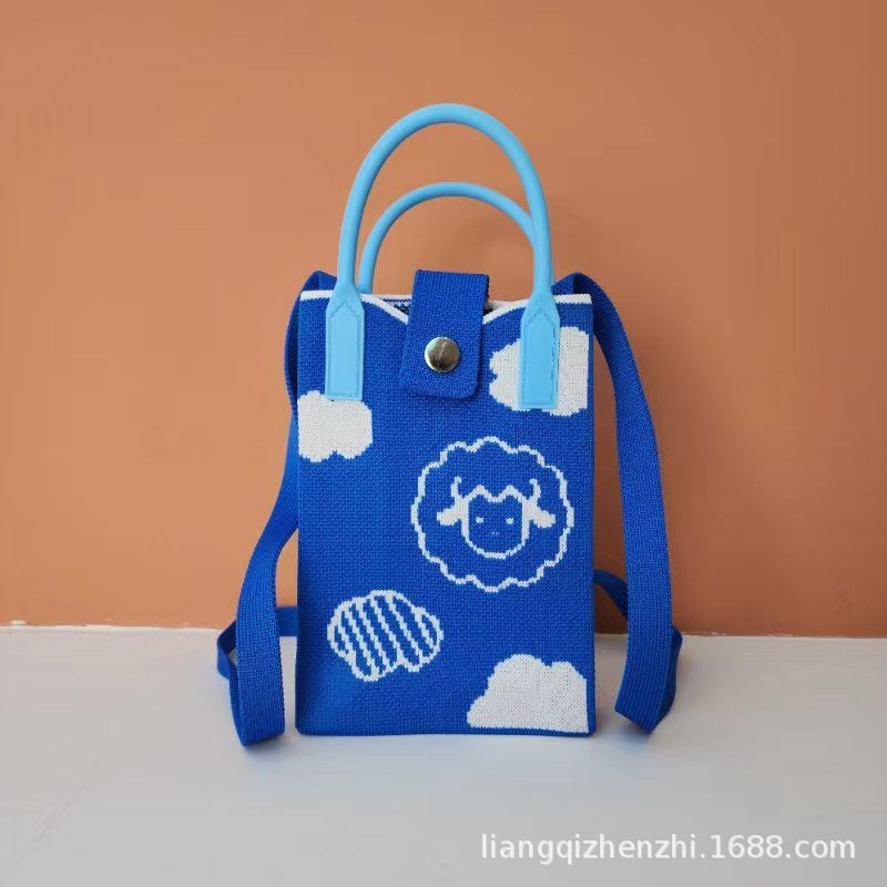 Ins Spring New Mobile Phone Bag Flying Woven Bag Casual Women'S Bag Clouds Sheep Stylike All-Match Bag Sense - Image 4