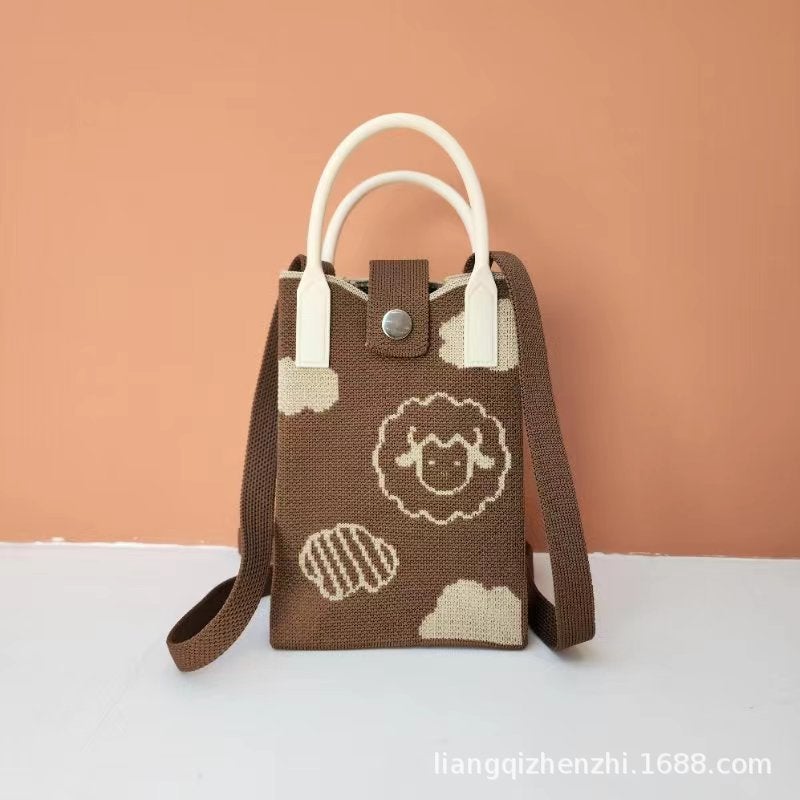 Ins Spring New Mobile Phone Bag Flying Woven Bag Casual Women'S Bag Clouds Sheep Stylike All-Match Bag Sense - Image 2
