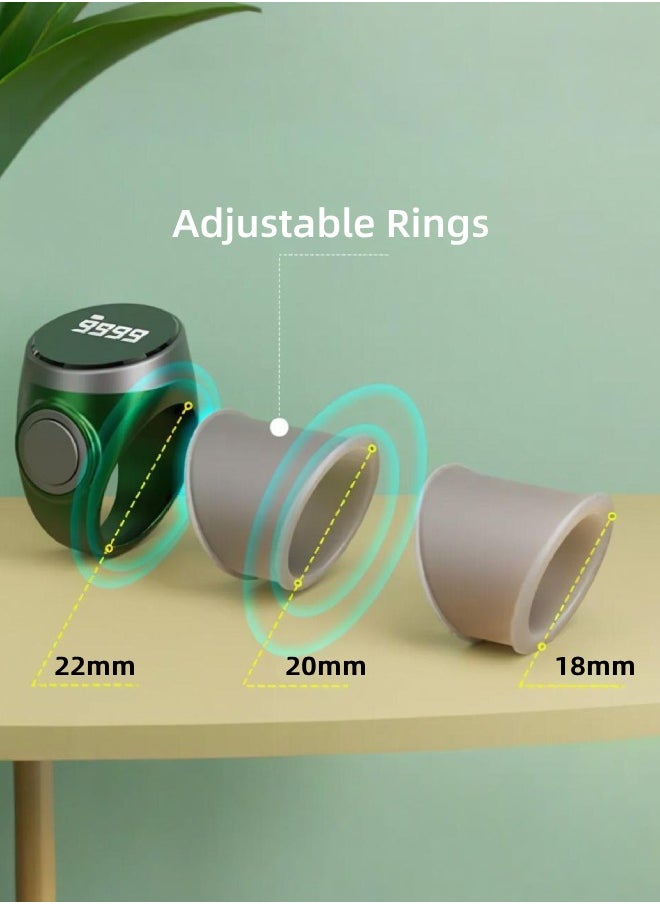CHHQLZS - Zikr Ring,Digital Tasbeeh Ring Wearable Counter, Waterproof OLED Display, Maximum Count to 99999,With 3 Compatible Sizes(18mm/ 20mm/ 22mm), Suitable for Muslim Islamic Prayers - Image 1