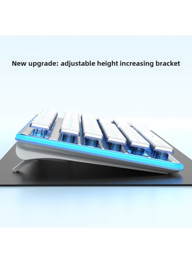 Generic Ultra-Thin Wired Mechanical Keyboard Waterproof Silent For Gaming Office Desktop Laptop Universal Metal Material With Stand-Color:Mouse And Keyboard Suit: Pink White White 6 Key Wrangler Mouse  - Image 3