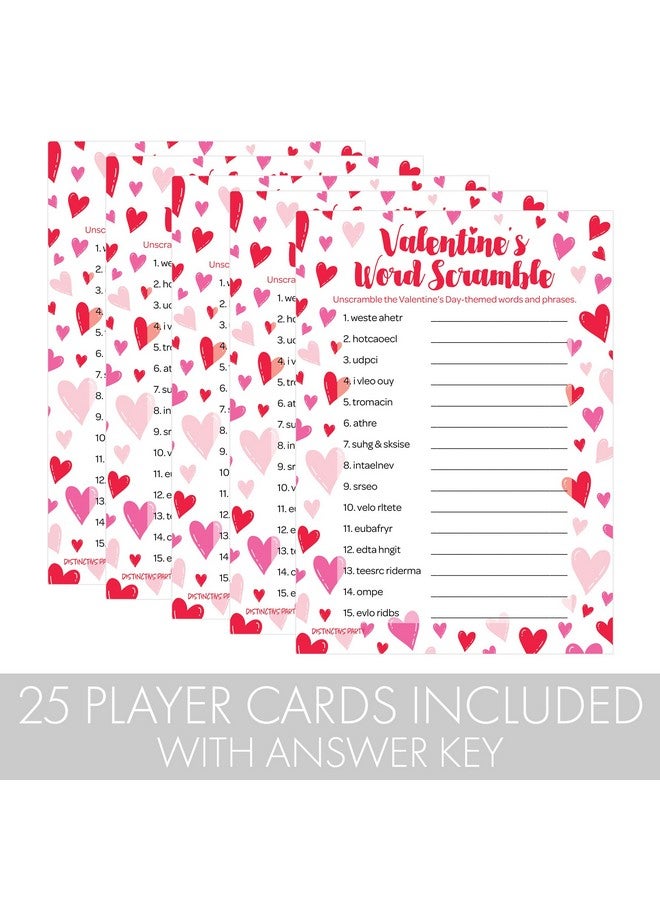DISTINCTIVS Valentine's Day Word Scramble Party Game - 25 Player Cards, Classroom Party Activity, Fun Game for Kids, Educational Valentine Party Game - Image 3