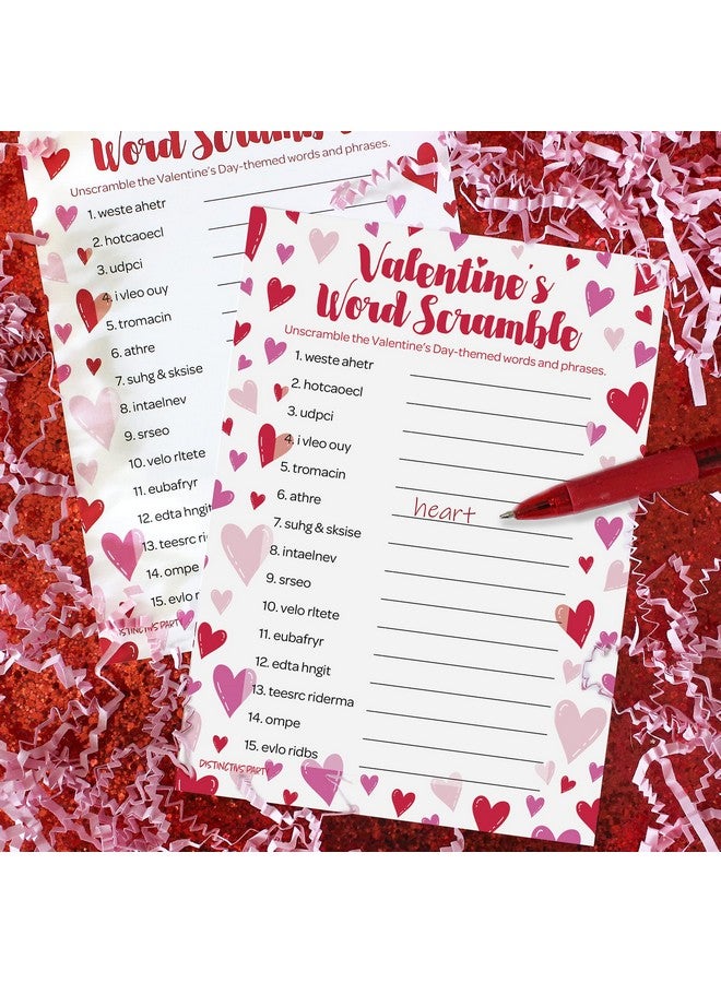 DISTINCTIVS Valentine's Day Word Scramble Party Game - 25 Player Cards, Classroom Party Activity, Fun Game for Kids, Educational Valentine Party Game - Image 2