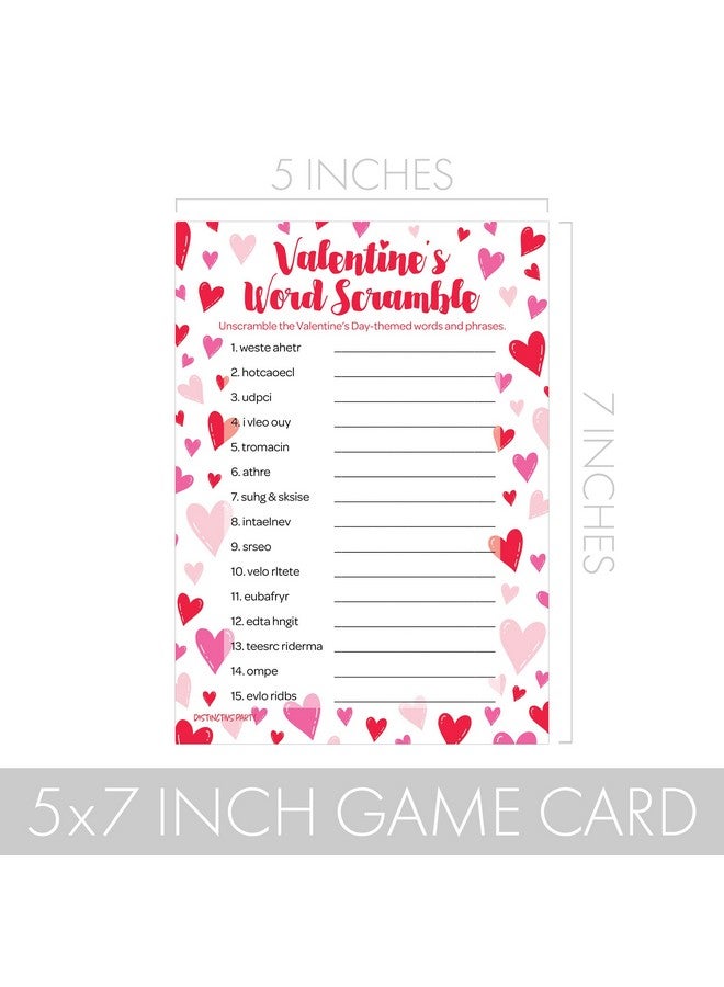 DISTINCTIVS Valentine's Day Word Scramble Party Game - 25 Player Cards, Classroom Party Activity, Fun Game for Kids, Educational Valentine Party Game - Image 4