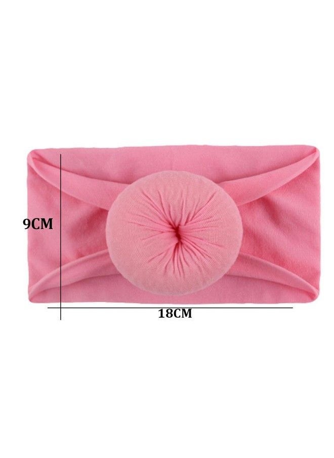 Syga Newborn Baby Cotton Turban Wrap Headbands Soft Ball Headbands (Light Purple Medium Pink Mint Green)Pack Of 3 Pcs  - Image 4