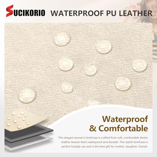 SUCIKORIO Teacher Tote Bag for Women 17inch PU Leather Laptop Briefcase Nurse Bags Professional Work Computer Bags Large Messenger Office Bag For Nursing, School, College, Gray - Image 3