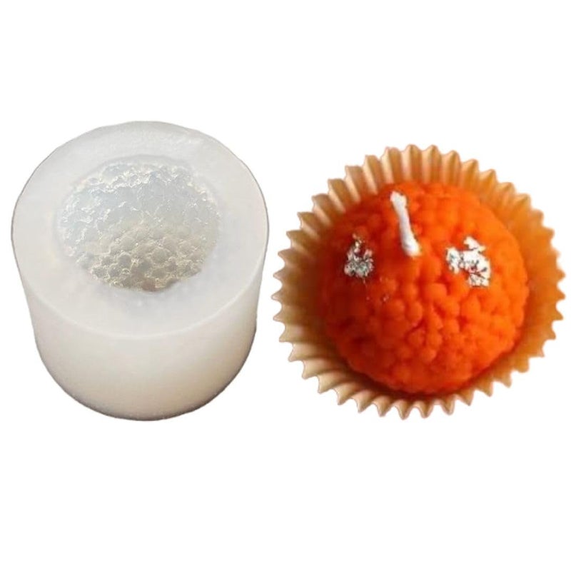 SMELLO Motichoor Laddu Shape Silicone Candle Making Mould Ladoo Dessert Sweet Making Wax Moulds for Chocolate Cake Decoration Fondant Molds Resin Art & Craft Making Mold (SCM - 182) - Image 1