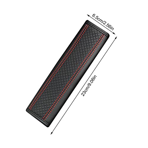 BROGBUS Car Seat Belt Shoulder Pad Cover Car Safety Belt Pad (Black Red Line, Pack of 02) - Image 3