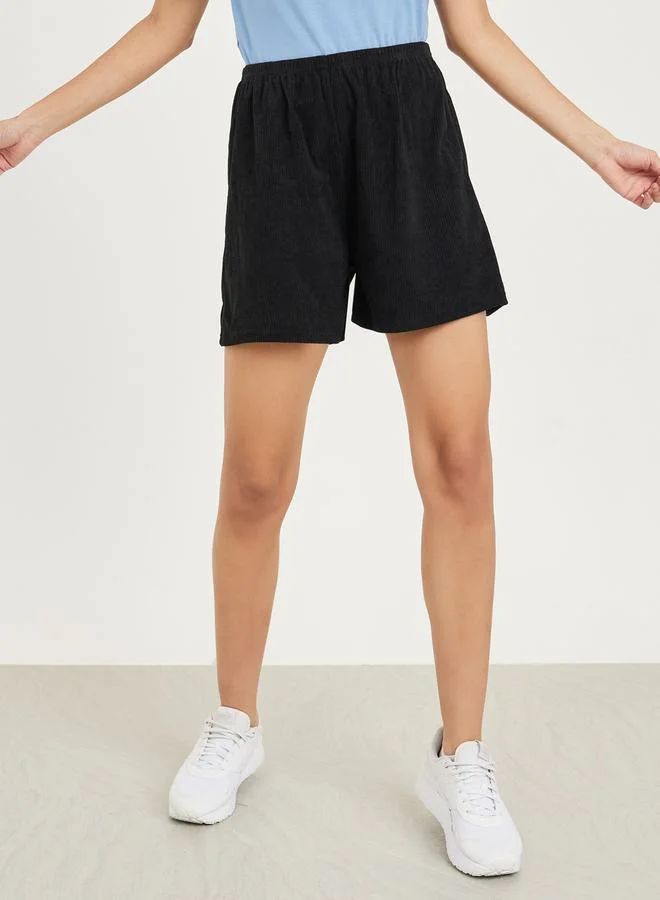Styli Mid Rise Elasticated Waist Thigh Shorts