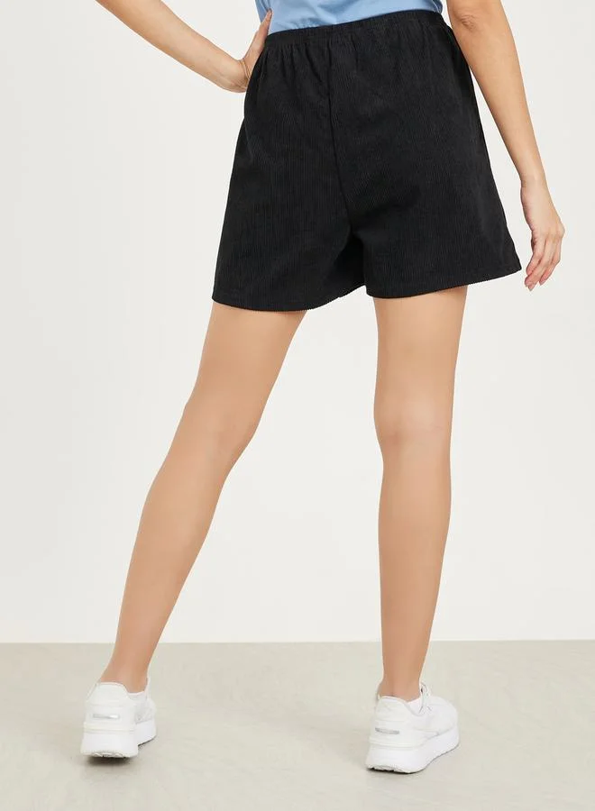 Styli Mid Rise Elasticated Waist Thigh Shorts