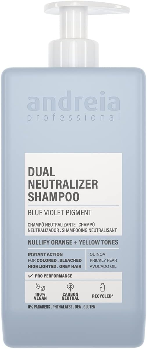 Andreia Professional Dual Neutraliser PurpleViolet Shampoo 1 Litre Back Bar For Coloured Bleached Highlighted Grey Hair Salon Professional Hair Care
