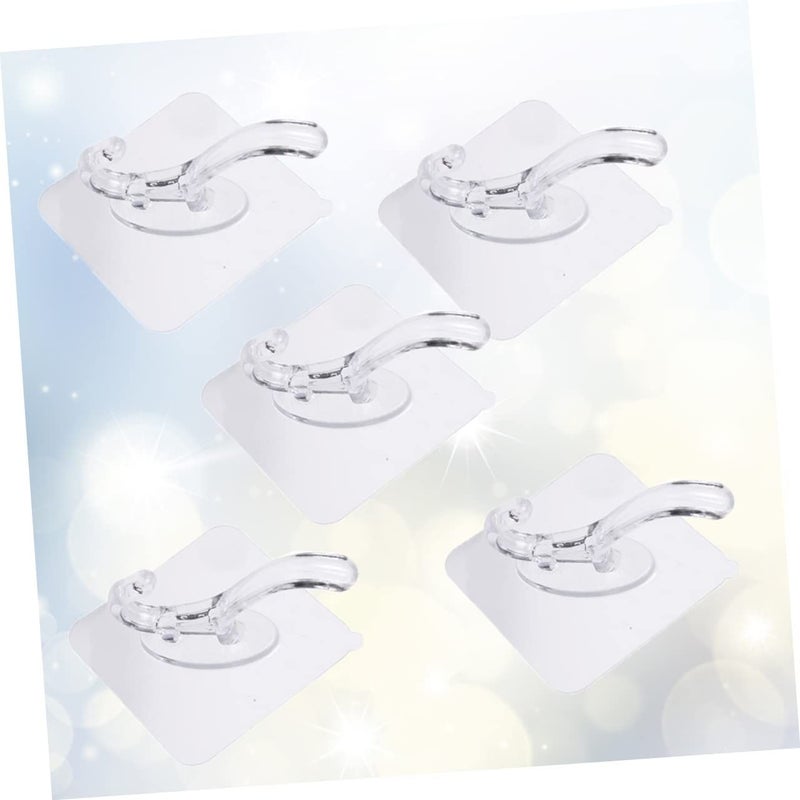 Punch Design Traceless Towel Hooks For Bathroom Moisture Resistant No Tool Needed Transparent Size 1 5Pcs - Image 4