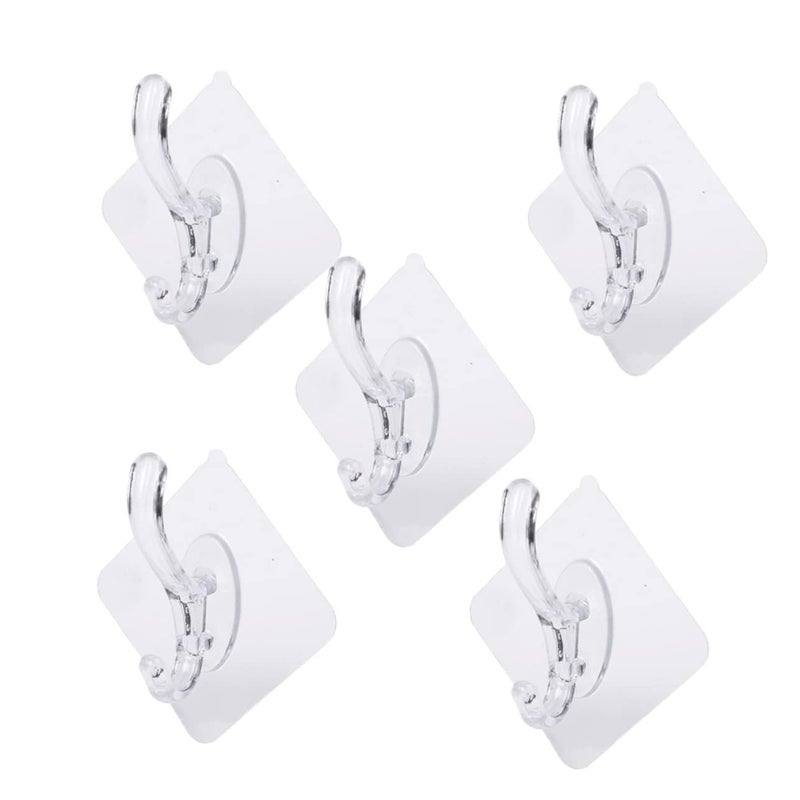 Punch Design Traceless Towel Hooks For Bathroom Moisture Resistant No Tool Needed Transparent Size 1 5Pcs - Image 2