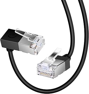 Dutevolns Dutevolns CAT6 a UTP Ethernet Patch Cable 90 Degree Downward Right Angle, rj45 LAN Cable for Mac,PC, Router, Modem,  - Image 1