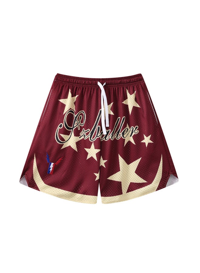 Purple Raptor Little Lightning American Basketball Sports Trendy Shorts But Knee Quarter Pants Breathable Boys Casual Pants