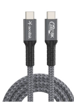نيو لينك NEOLINK Thunderbolt 4 8K Cable USB 4 Cable 1M [USB-IF Certified, 40Gbps Data Sync, 8K/6K/5K@60Hz 4K@144Hz, 240W PD3.1 Fast Charging], USB C Thunderbolt Cable for MacBook Pro, PSSD, Monitor  - Image 1