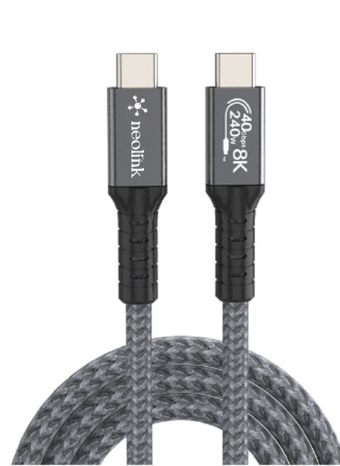 NEOLINK Thunderbolt 4 8K Cable USB 4 Cable 1M [USB-IF Certified, 40Gbps Data Sync, 8K/6K/5K@60Hz 4K@144Hz, 240W PD3.1 Fast Charging], USB C Thunderbolt Cable for MacBook Pro, PSSD, Monitor