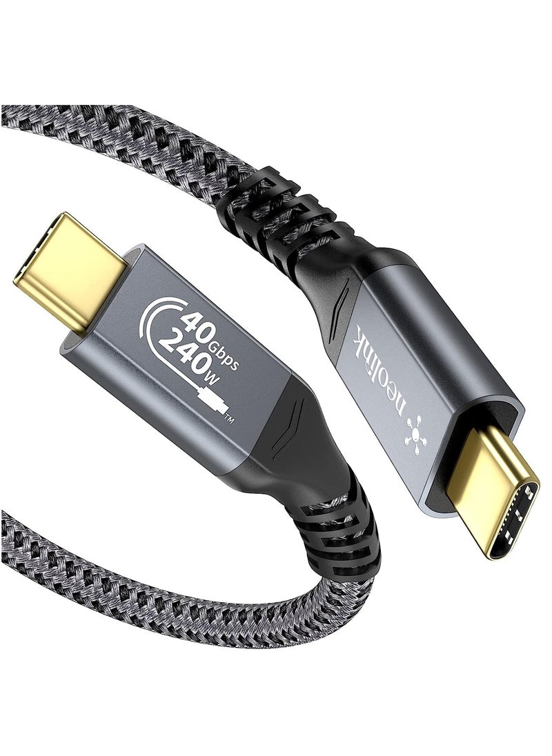 neolink - NEOLINK Thunderbolt 4 8K Cable USB 4 Cable 1M [USB-IF Certified, 40Gbps Data Sync, 8K/6K/5K@60Hz 4K@144Hz, 240W PD3.1 Fast Charging], USB C Thunderbolt Cable for MacBook Pro, PSSD, Monitor - Image 1