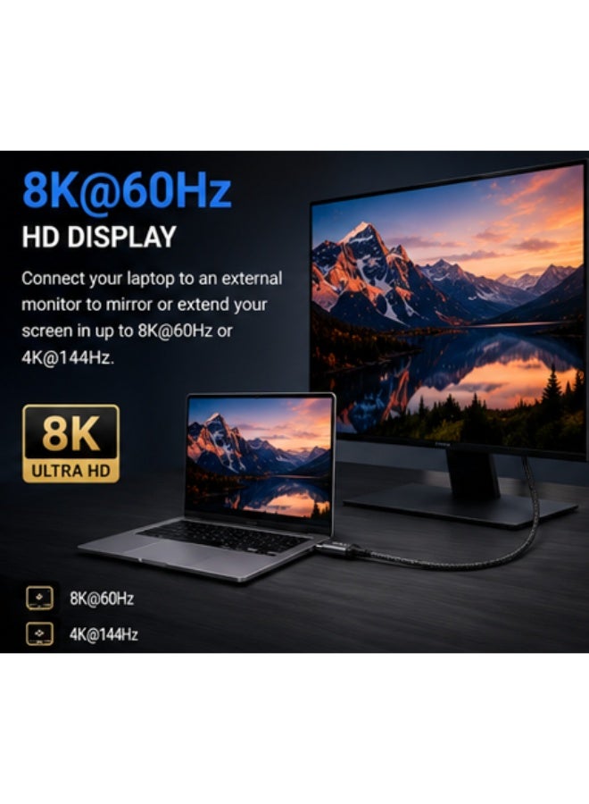نيو لينك NEOLINK Thunderbolt 4 8K Cable USB 4 Cable 1M [USB-IF Certified, 40Gbps Data Sync, 8K/6K/5K@60Hz 4K@144Hz, 240W PD3.1 Fast Charging], USB C Thunderbolt Cable for MacBook Pro, PSSD, Monitor - Image 3