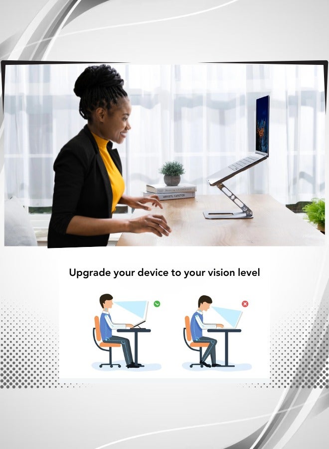 حامل كمبيوتر محمول يدور 360 درجة مع مروحة تبريد للسرير والمكتب