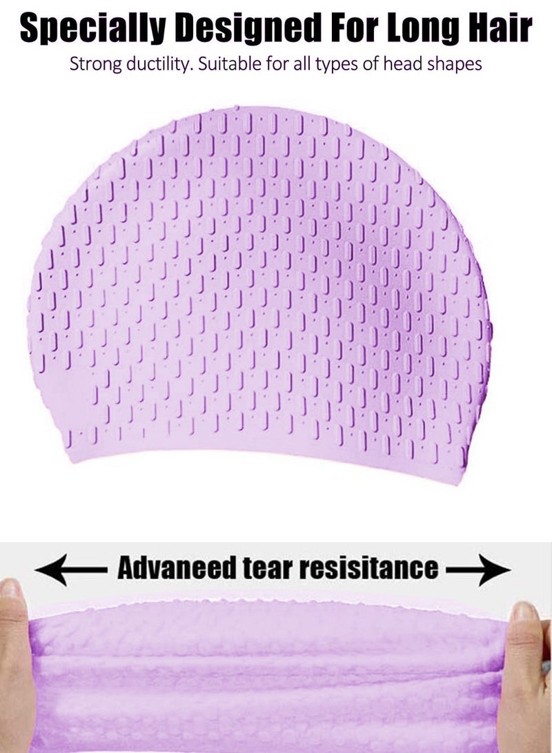ISHWAZ Silicone Swim Cap with 3D Ergonomic Beautiful Design for Men, Girls, Ideal for Curly Short Medium Long Hair, Protecting Hair from Chlorine, Bacteria, Sand in the Water, Odorless And Comfortable - Image 3
