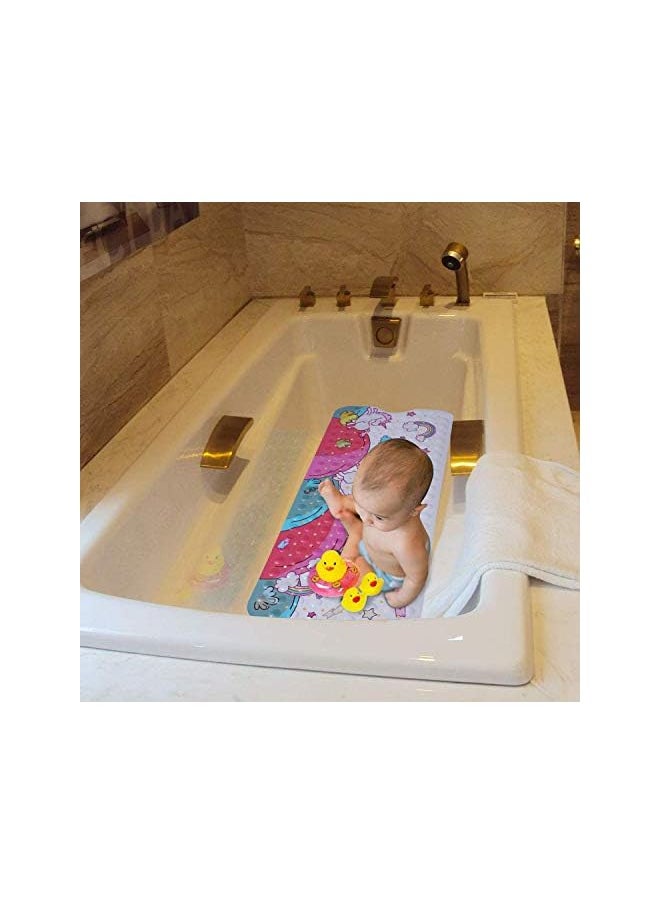 Raxoom - Unicorn Kids Bath Mat Shower Mat Extra Long Non-Slip Bathtub and Shower Mat 100 x 40 cm Machine Washable Kids Multicolor Bath Mat with 200 Suction Cups - Image 1