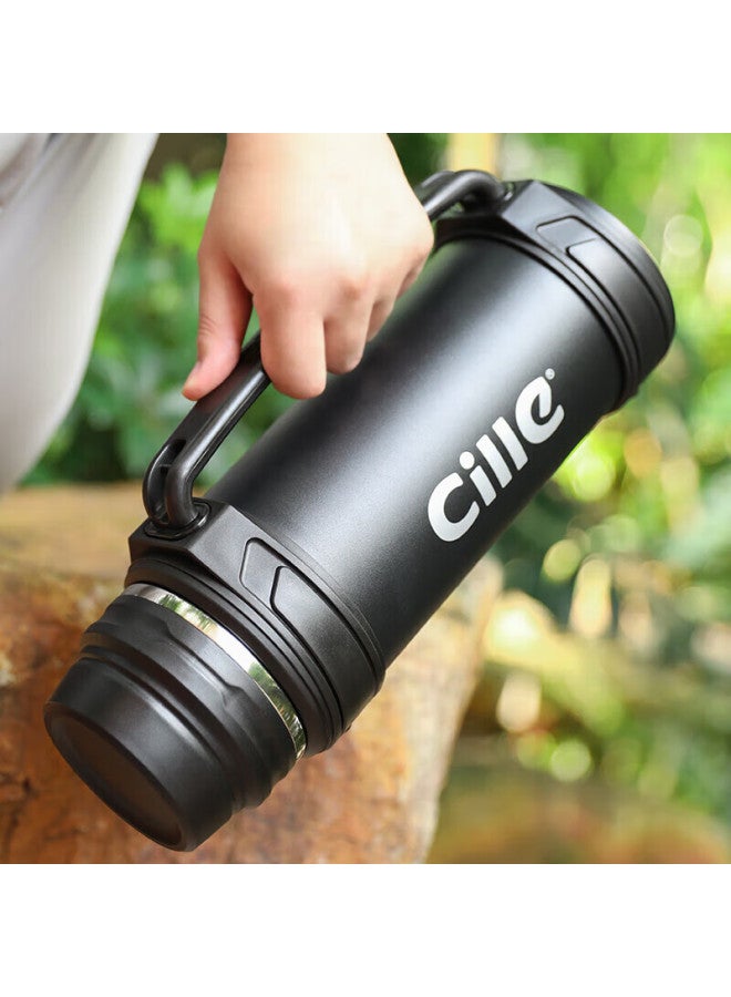 Cille Large Capacity Travel Kettle 304 Stainless Steel Household Electric Kettle Car-mounted Vacuum Outdoor Insulated Water Bottle Black 1.9l - Image 2