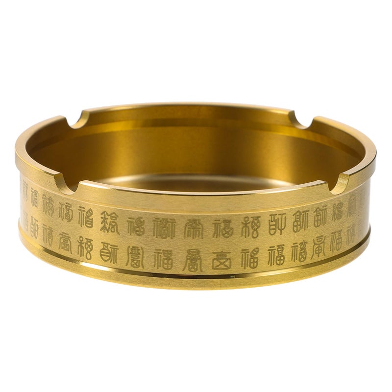 مطفأة سجائر معدنية مستديرة من النحاس الأصفر بسطح مصقول ناعم بتصميم مدمج ومتين - Image 2