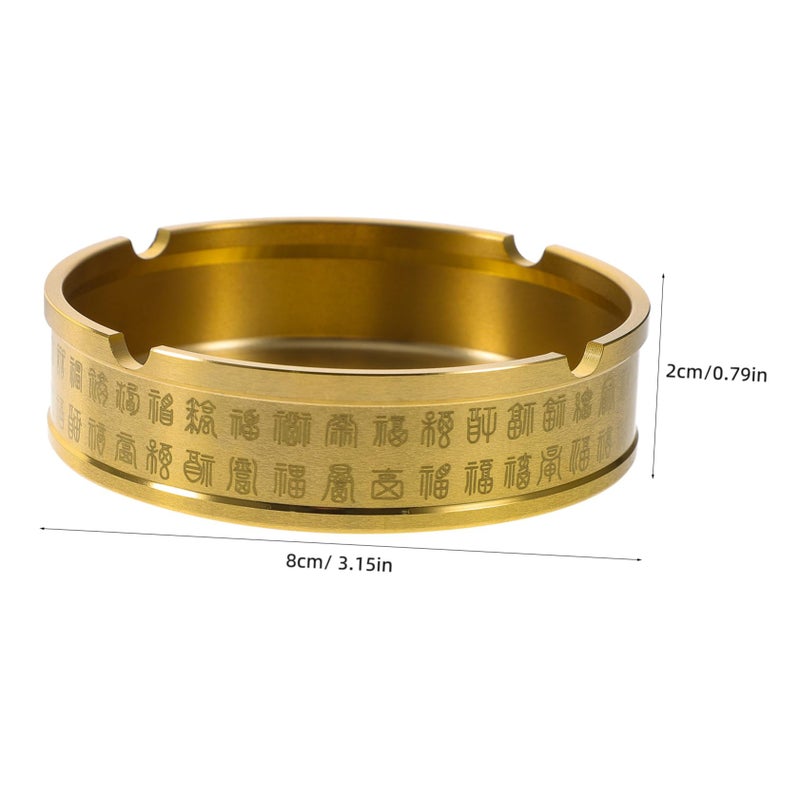 مطفأة سجائر معدنية مستديرة من النحاس الأصفر بسطح مصقول ناعم بتصميم مدمج ومتين - Image 3