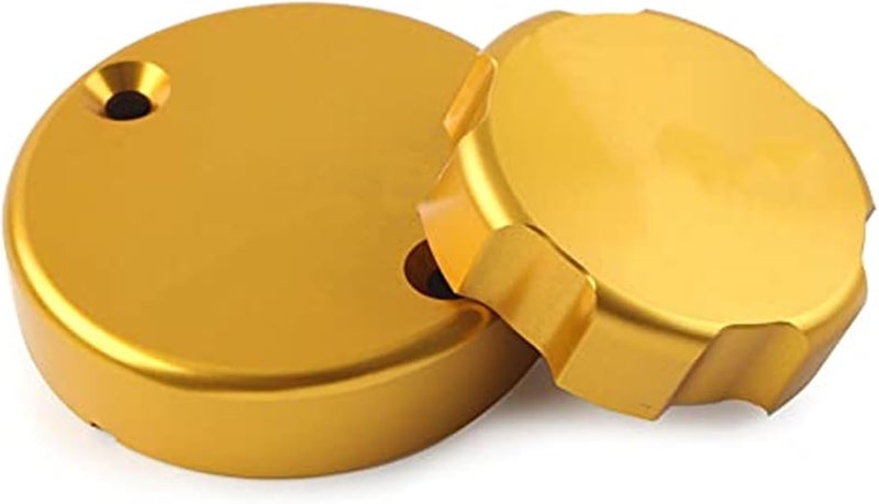 QASULER Gold Motorcycle Brake Fluid Reservoir Caps - Image 3