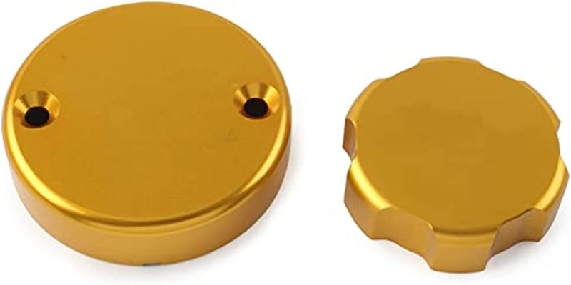 QASULER Gold Motorcycle Brake Fluid Reservoir Caps - Image 1