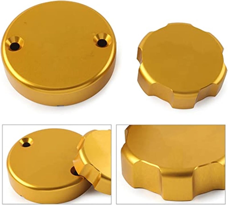 QASULER Gold Motorcycle Brake Fluid Reservoir Caps - Image 5