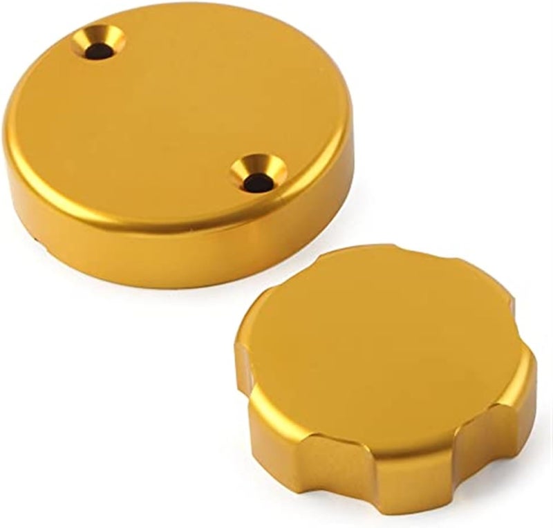 QASULER Gold Motorcycle Brake Fluid Reservoir Caps - Image 4