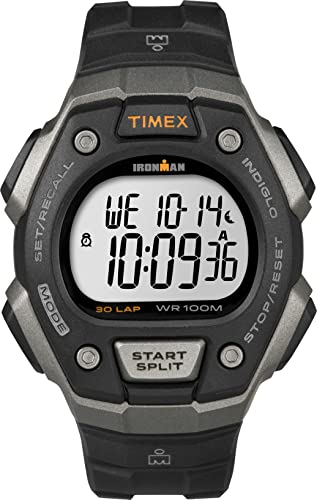 Timex Men's Ironman Triathlon Classic 30 38mm Watch – Gray & Black Case with Black Resin Strap - Image 1