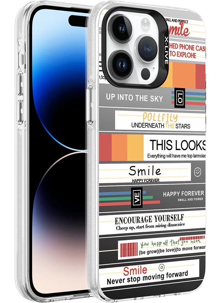 Techno Face - Apple iPhone 14 Pro Case New Trend Patterned Colorful Hard Cover with Camera Protection - Image 1