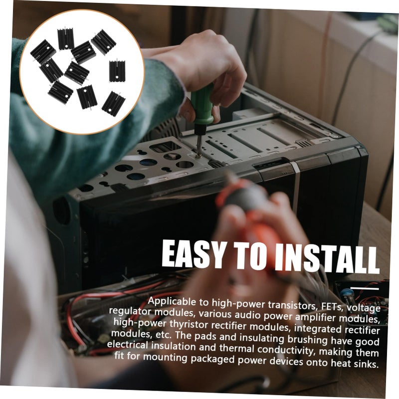 حوض تبريد ألومنيوم TO 220 10 قطع لمنظمات الفولتية وإلكترونيات DIY التبريد - Image 4