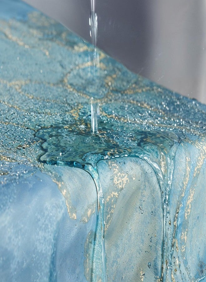 Riverbyland Blue Waterproof Shower Curtains Magnolia 72" x 72" - Image 5