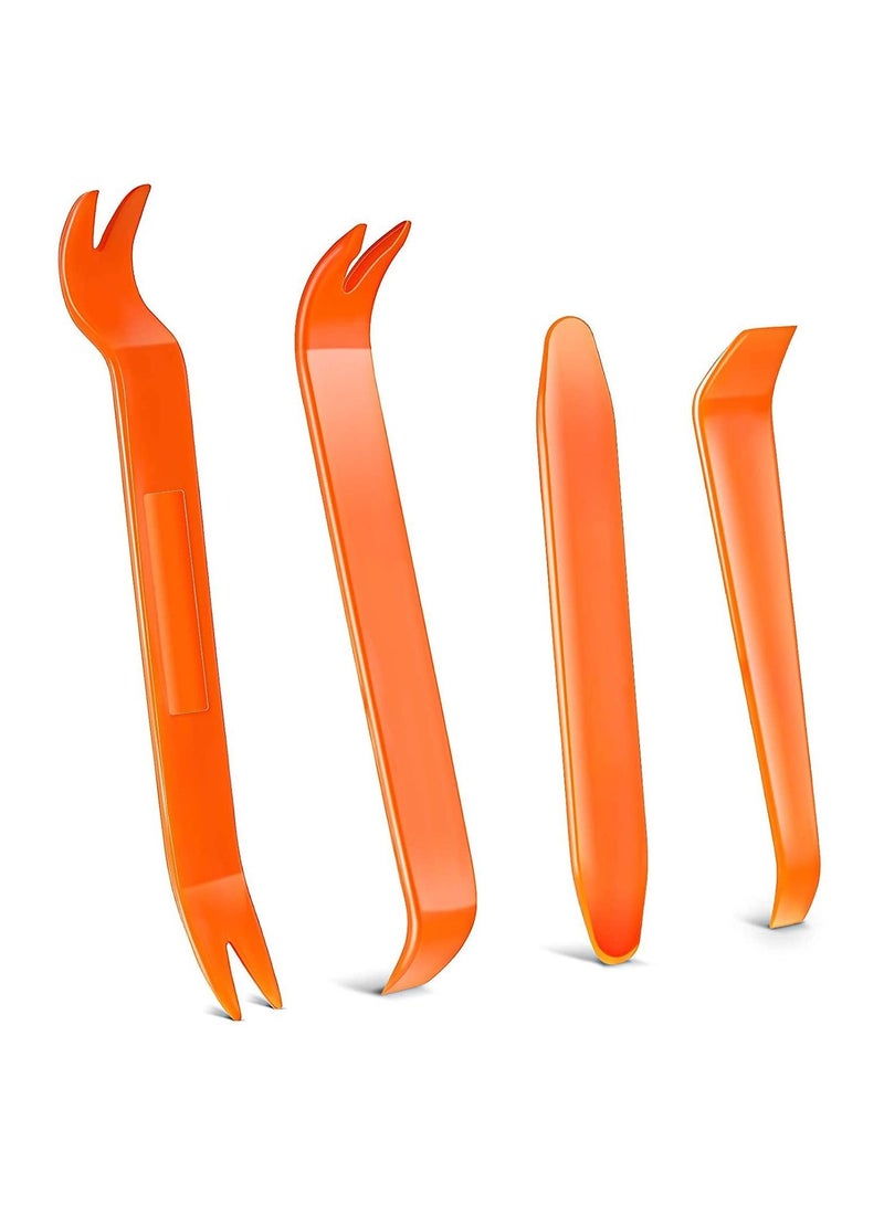 4Pcs Auto Plastic Removal Pry Tool Set, Orange Trim for Car Panel Dash, Radio, Door, Terminal Interior Accessories Kit Professional grade - Image 1