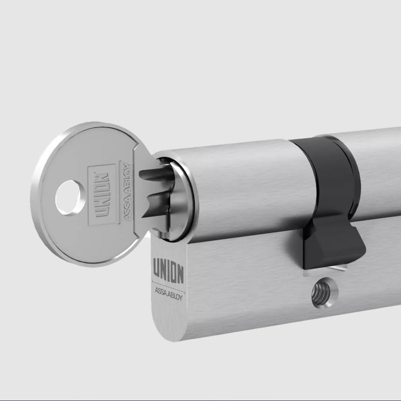 Union Euro Profile Double Cylinder 80mm 40/40 Satin Nickel Door Lock Barrel w/ 3 Keys and Fixing Screw for Wood & Metal Doors Secure Smooth Operation Mortice Lock Replacement Key Both-Sides SN Finish - Image 1